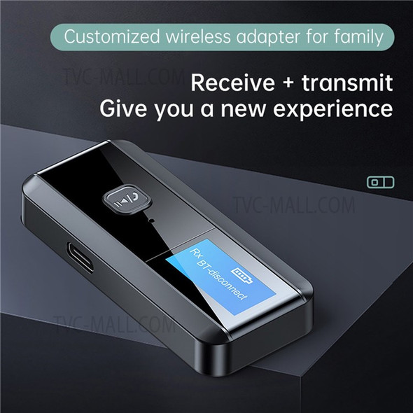 Mini Portable C29 BT 5.0 Audio Receiver Transmitter LCD Display for Car TV PC Headphone MP3 Player Durable Wireless Adapter