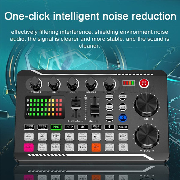 F998 External Sound Card  Intelligent Volume Adjustable Audio Mixer for Phone Computers Live Sound