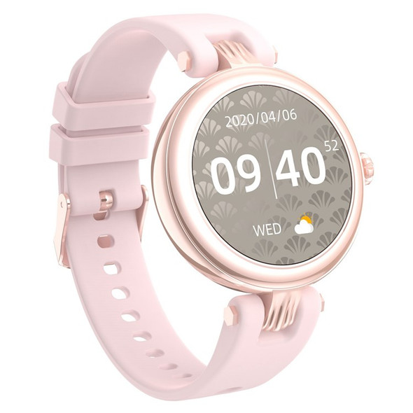 H18 Women Round Smart Watch Bluetooth Calling Heart Rate Sleep Monitoring Sports Fitness Smart Bracelet - Pink