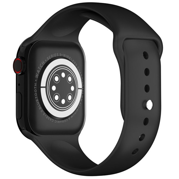 IW8 1.99 inch Square Screen Stainless Steel Case Fitness Smart Watch Waterproof Sleep Health Monitoring Wireless Charging Smart Bracelet - Black