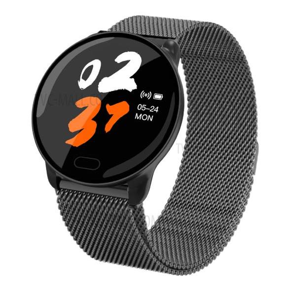 K9 1.22-inch Color Screen Stainless Steel Watchband Smart Bracelet Support Blood Pressure Sleep Monitoring - Black