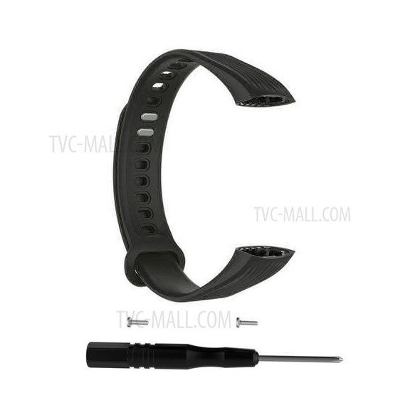 Adjustable Silicone Replacement Wristband for Huawei Honor Band 3 - Black