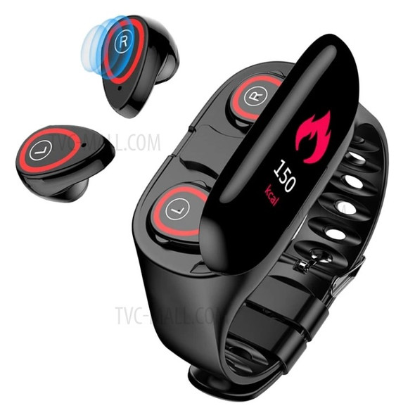 M1 AI Smart Sport Fitness Running Walking Tracker for Men Women Smart Wristband - Black