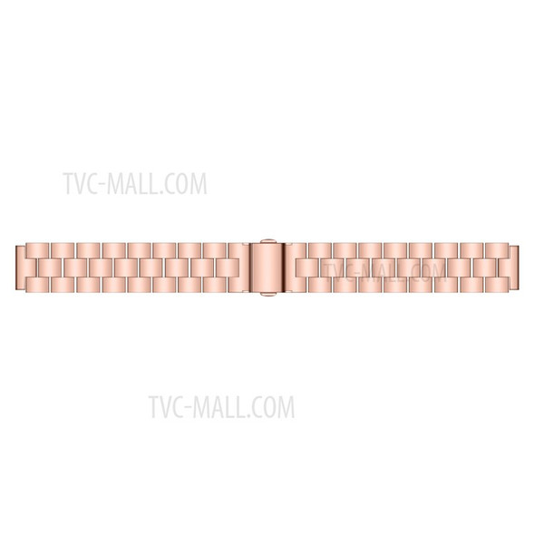 Stainless Steel Three Bead Buckle Chain Watchband for Samsung Galaxy Fit-E/SM-R375 - Rose Gold