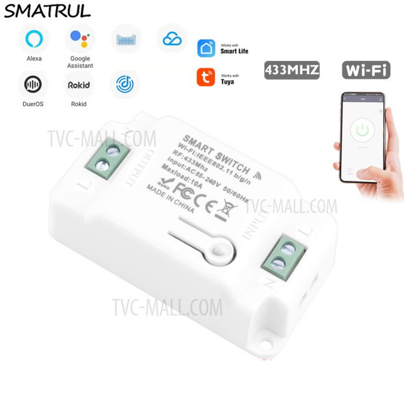 SMATRUL WHD04 Tuya Smart Life APP WiFi + RF 433Mhz Relay Timer Module Smart Switch Controller