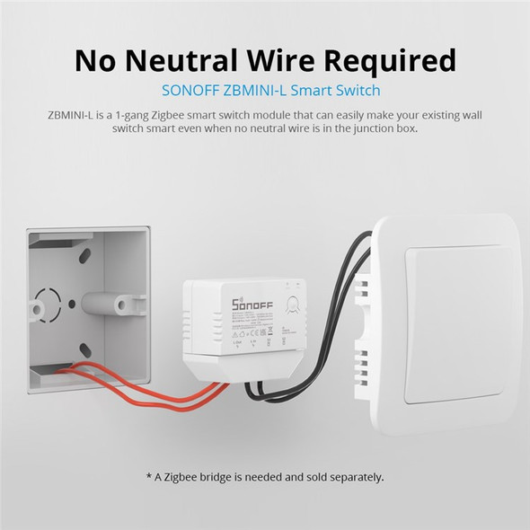 SONOFF ZBMINI-L Smart Switch Module ZigBee 3.0 Wireless Light Switch Support 2/3 Way Control Modified for Home