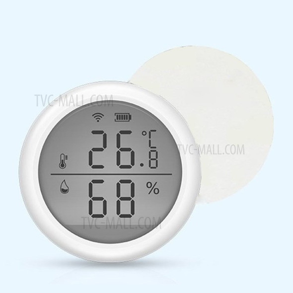 W-SH07 WiFi Smart Weather Monitor Digital Hygrometer Thermometer Test Gauge Air Tester for Home - White