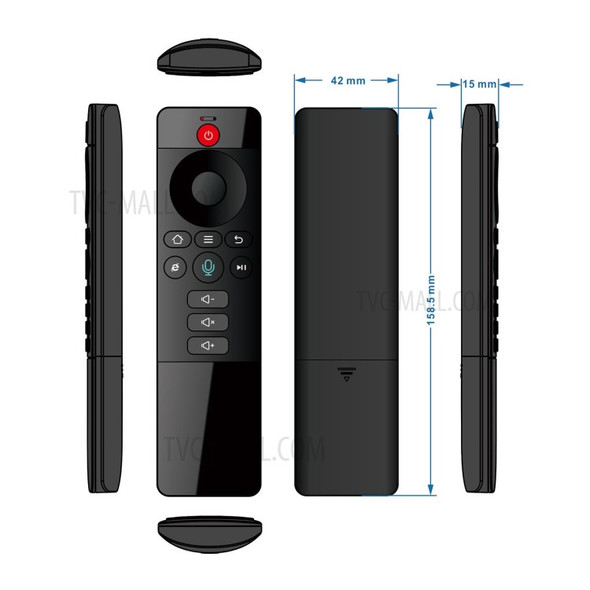 TZ05 2.4G Mini Wireless Keyboard Air Remote Mouse with USB Receiver Remote Control for PC Android TV Box - Black