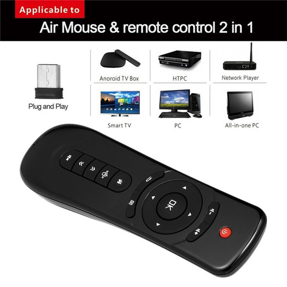 2.4GHz Fly Air Mouse Wireless Handheld Remote Control 6-axis Motion Stick USB Receiver Adapter