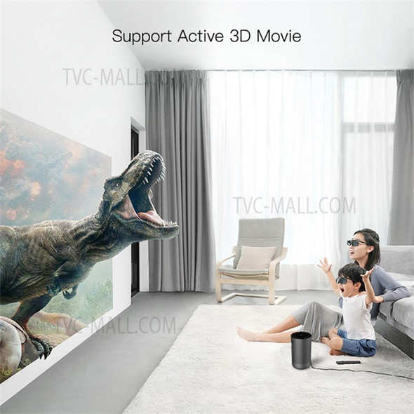 D90 DLP 1920x1080P Full HD 4K Projector Android 7.0 2.4G/5G WiFi Bluetooth Video Projector, 2G+16G - US Plug