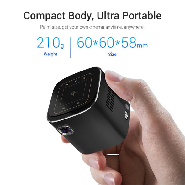 HOTACK D048A Screen-Mirroring Full HD Projector Portable Android 7.1.2 854*480 0.2'' DMD 1.35:1 Throw Ratio Home Smart Projector - US Plug
