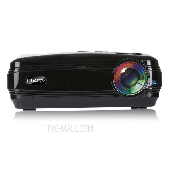 UHAPPY U58 LED Video Projector 1080P LED HD Mini Projector 1280*768 Resolution Home Projector - Black