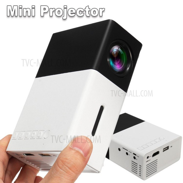 YG300 Mini Portable 1080P HD LED Projector Video Home Cinema Projector with PC Laptop USB/TF/AV/HDMI Input - EU Plug