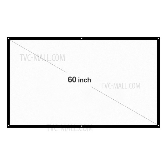 H60 60 Foldable Portable HD 16:9 60 Inch Diagonal Projection Screen for Wall Projection Indoors Outdoors - White