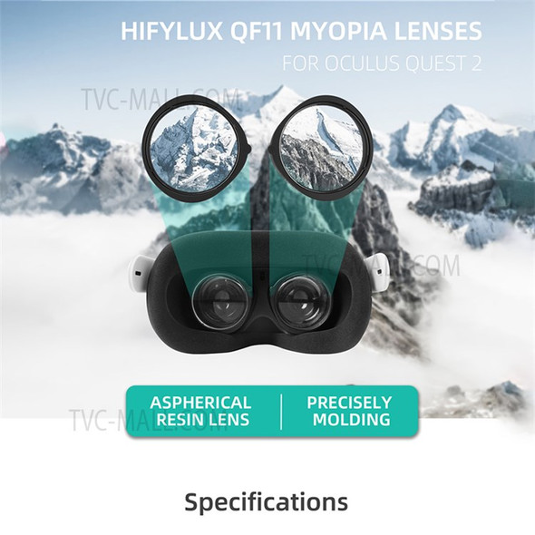 HIFYLUX QF11 1 Pair -6.0D Aspherical Resin Nearsighted Corrective Myopia Lenses Accessories for Oculus Quest 2 VR Glasses