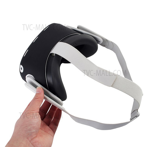 For Oculus Quest 2 VR Headset Silicone Protective Cover Skin Case with Eye Mask - Black