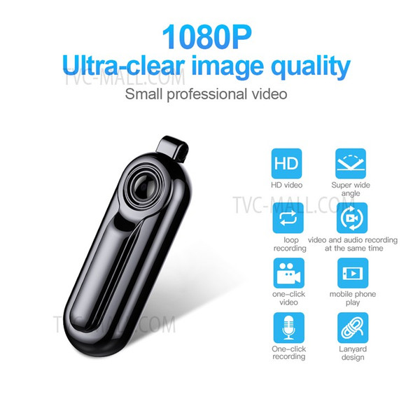 V3 64GB 1080P HD Audio Video Recorder Clip-on Loop Recording Camcorder Device