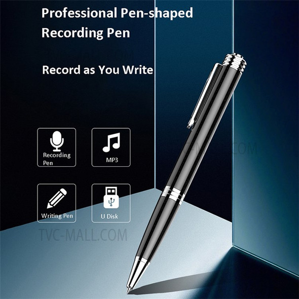 Q80 8GB One-key Recording Pen Writeable Digital Dictaphone Mini Audio Voice Recorder with Earphone