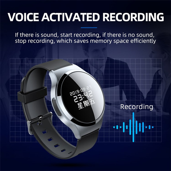 S8 32GB Voice Recorder Bracelet Digital Audio MP3 Playback Voice Activated Recorder for Lectures Meetings Interviews Classes