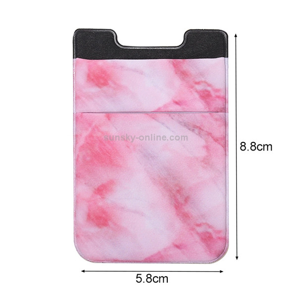 Marble Pattern Road Stretch Phone Back Plastic Card Holder Sticky Phone Clip(Red)