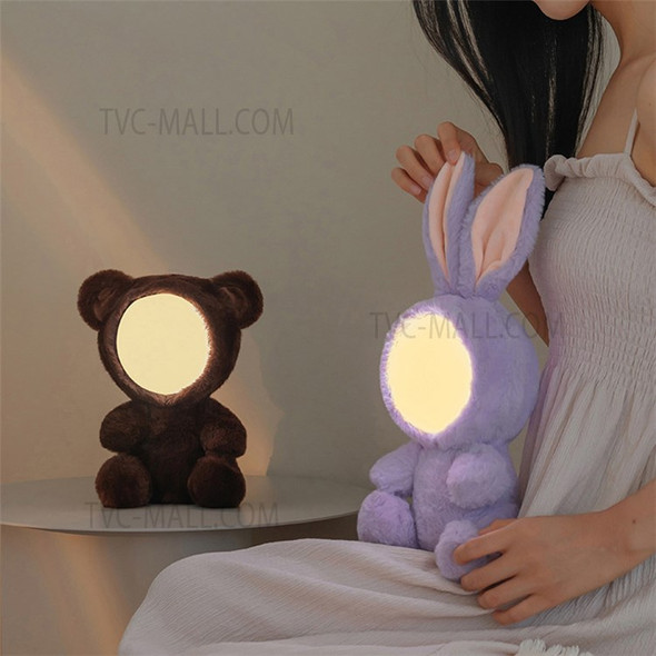 LJC-160 Cute Plush Toy Wireless Bluetooth Speaker Night Light Gifts for Kids Baby Teenage Girls Boys - Bear