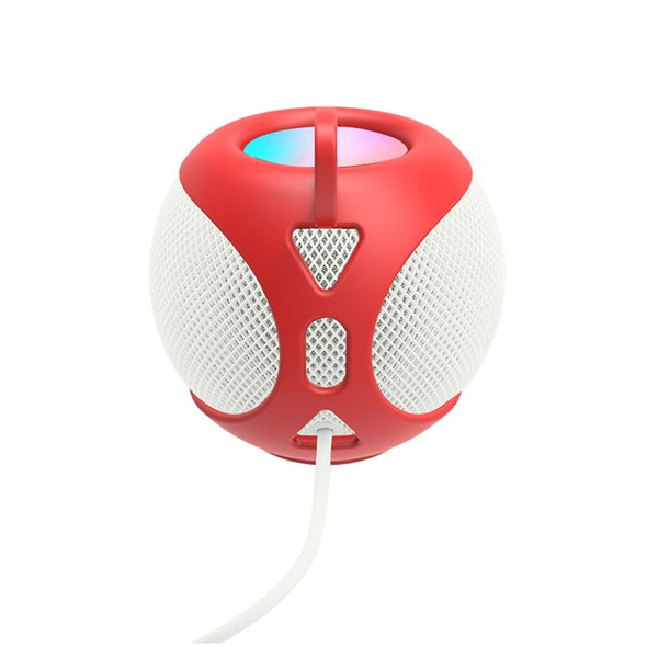 For Apple HomePod mini Silicone Protective Cover Bluetooth Speaker Portable Carrying Case - Red