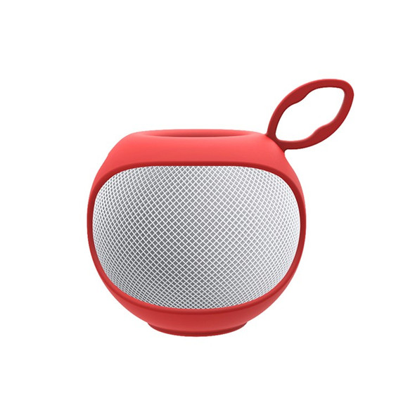 For Apple HomePod mini Silicone Protective Cover Bluetooth Speaker Portable Carrying Case - Red