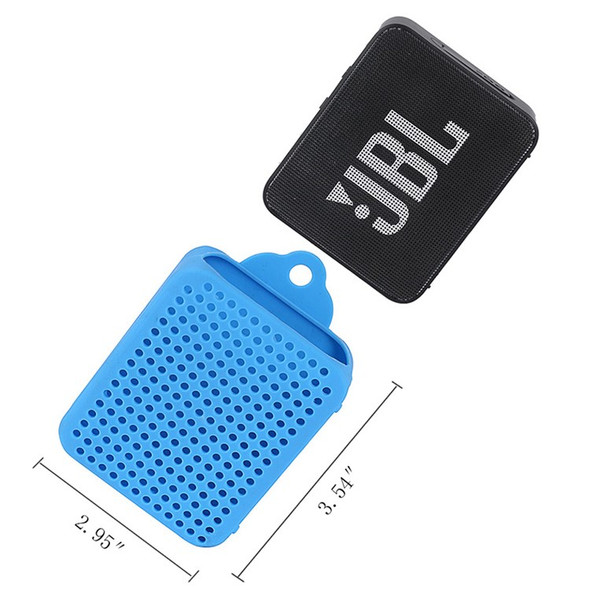For JBL GO2 Bluetooth Speaker Hollow Design Silicone Carrying Case Protective Sleeve Cover - Blue