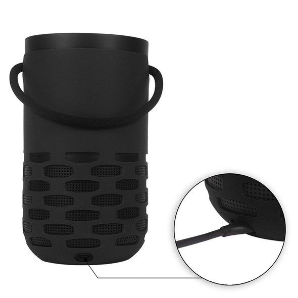 For Bose Portable Home Speaker Silicone Carrying Case Protective Sleeve Cover - Black