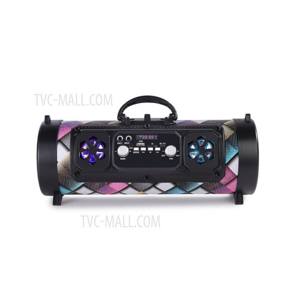 Portable Bluetooth Speaker Wireless Stereo Subwoofer Heavy Bass Speakers TF Music Player Support KTV LCD Display FM Radio - Color