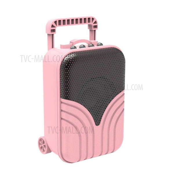 X1 Mini Luggage Design Bluetooth Speaker TF Card Music Player for Outdoor Travel Office - Pink