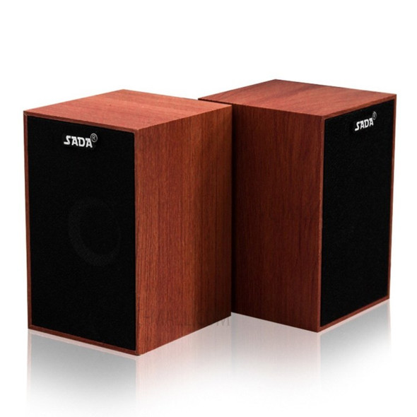 SADA V-160 USB Wired Wooden Combination Speakers Computer Speakers Bass Stereo Music Player Subwoofer Sound Box for Desktop Laptop Notebook Tablet PC Smart Phone