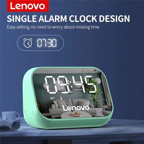 LENOVO TS13 Wireless BT Speaker Digital Alarm Clock Surface Stereo Sound Portable Speaker Audio Player - Pink