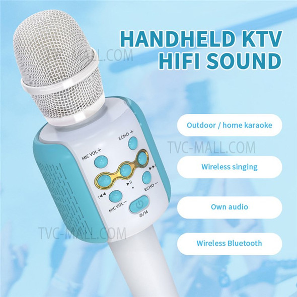 L858 Portable Karaoke Microphone Professional Wireless Bluetooth Speaker for Home KTV - Blue