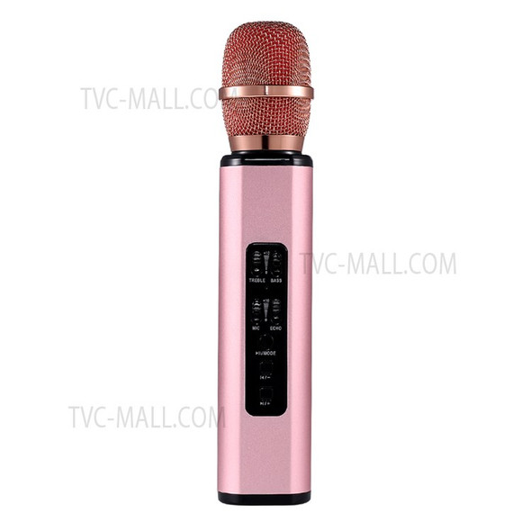 K6 Professional Wireless Bluetooth Microphone Handheld Speaker Karaoke Music Player for KTV Home - Pink