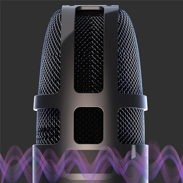Professional USB Microphone with Sound Card for Video Recording Live Stream Metal RGB Light Condenser Mic for PS4 Gaming (PC/Android/Lightning Version + 32G Memory Card)