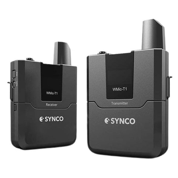 SYNCO WMic-T1 Professional Clip-On 16-Channel Microphone with LCD Screen Prompting for Vlogging Live Streaming