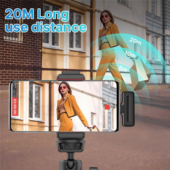 2Pcs Mini 2.4GHz Lavalier Wireless Microphone Voice Video Recording Lapel Clip Mic with 1Pc Type-C Receiver and Charging Case for Android Phone