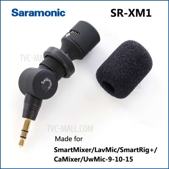 SARAMONIC SR-XM1 3.5mm Wireless Omnidirectional Microphone Video Mic for DSLR Camcorders - Black