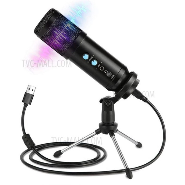 USB Gaming Computer Condenser Microphone  PC Mic with Tripod Stand for Live Recording