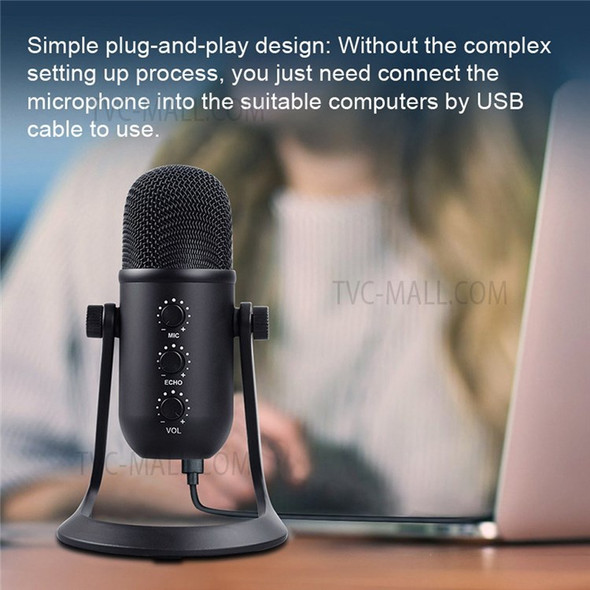 USB Microphone Noise-Cancelling Microphone for Streaming Podcasting Recording Mic