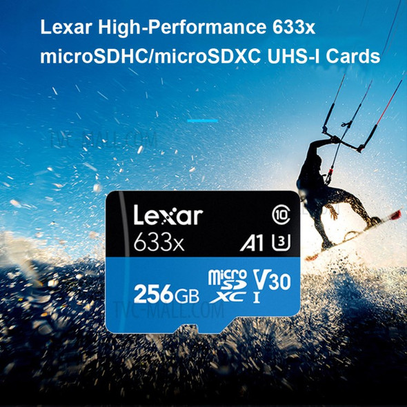 LEXAR TF 633X 256GB 95MB/s Read Speed Micro-SD TF Card Class10 U3 A1 Photo Video Storage Memory Card for Phone Camera