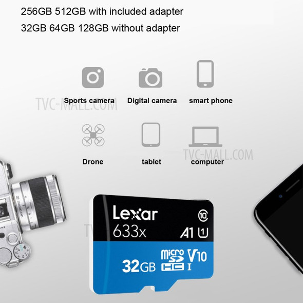 LEXAR TF 633X 32GB 95MB/s Read Speed TF Micro-SD Card Class10 UHS-I A1 Memory Card