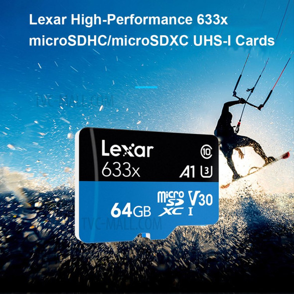 LEXAR TF 633X 64GB Micro-SD TF Card 95MB/s Read Speed Class10 U3 A1 Memory Card