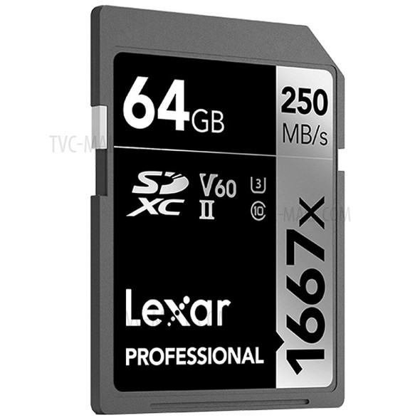 LEXAR 64G 1667X UHS-II U3 V60 Storage Card Class 10 High Speed Memory Card