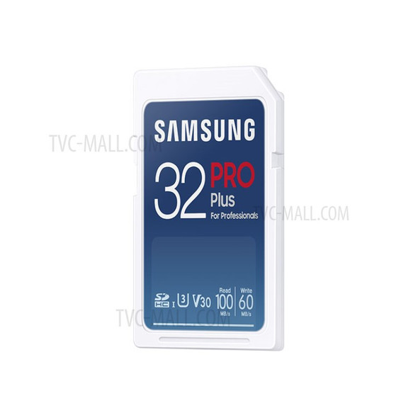 SAMSUNG 32GB PRO Plus SDHC Full Size SD Card UHS-I U3 V30 Memory Card [Read: 100MB/s, Write: 60MB/s]