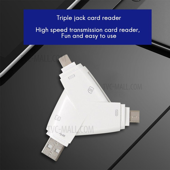 3 in 1 OTG Memory Card Reader SD TF USB OTG Flash Drive Cardreader Adapter for iPhone Huawei Xiaomi