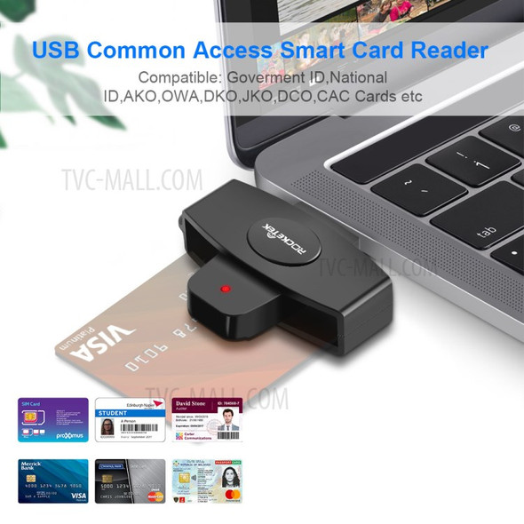 ROCKETEK USCR3 Multifunction Smart Card Reader CAC/SIM/IC Card Connector USB Adapter for Mac Windows PC
