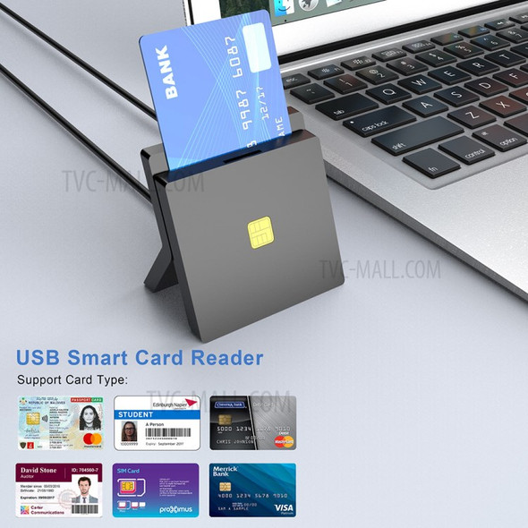ROCKETEK CR319 USB 2.0 SIM Smart Card Reader Bank Card CAC ID SIM Card Reader Adapter for Windows Mac PC