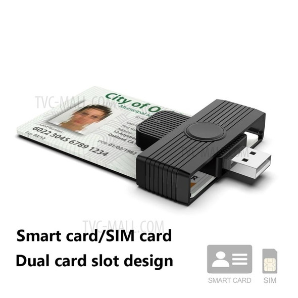 ROCKETEK CR318 Multifunction USB2.0 Smart Card Reader SIM/ID/CAC Card Connector Adapter for Mac Windows Computer